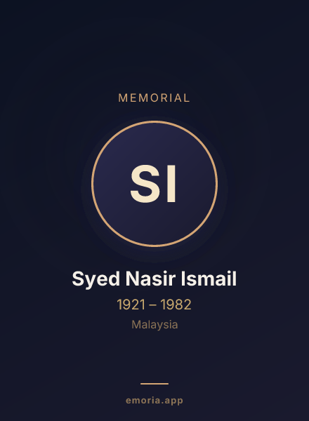 Memorial portrait of Syed Nasir Ismail