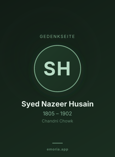 Gedenkportrait von Syed Nazeer Husain