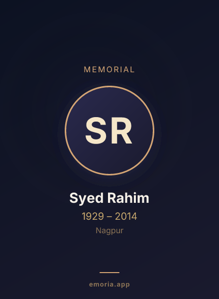 Memorial portrait of Syed Rahim