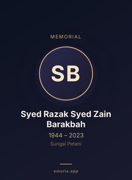 Memorial portrait of Syed Razak Syed Zain Barakbah