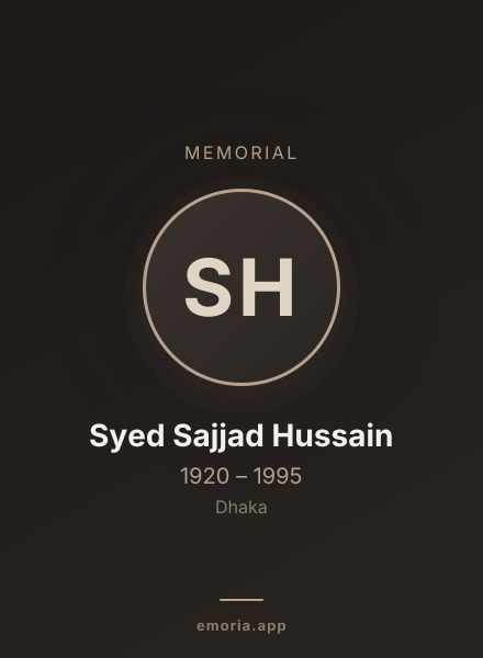 Memorial portrait of Syed Sajjad Hussain