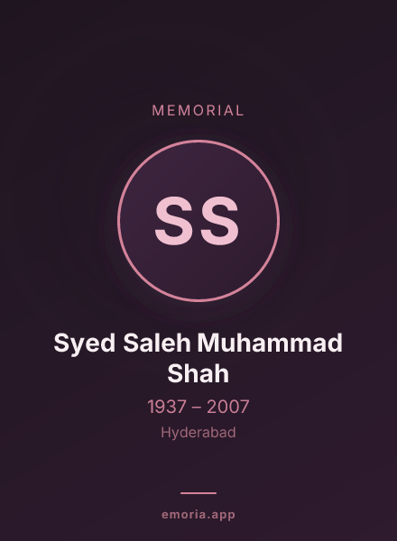 Memorial portrait of Syed Saleh Muhammad Shah