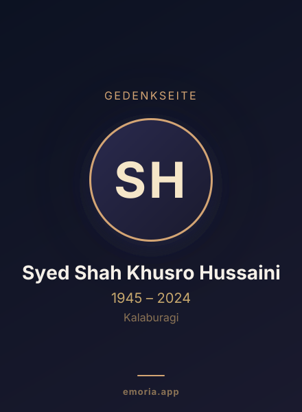 Gedenkportrait von Syed Shah Khusro Hussaini