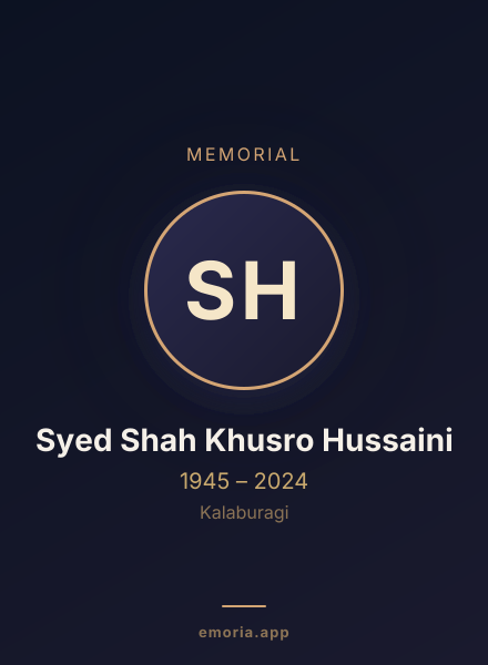 Memorial portrait of Syed Shah Khusro Hussaini
