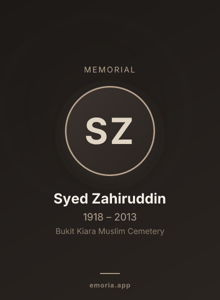 Memorial portrait of Syed Zahiruddin