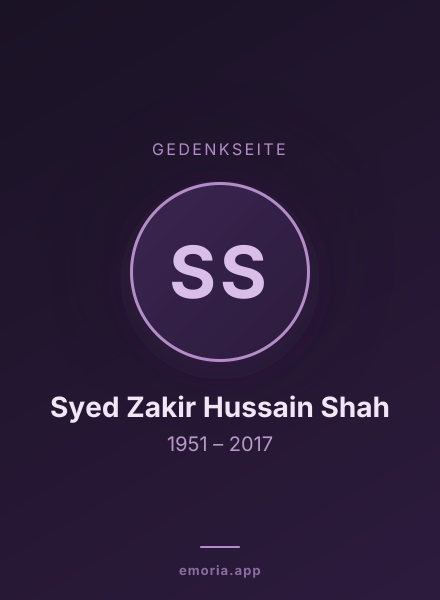 Gedenkportrait von Syed Zakir Hussain Shah