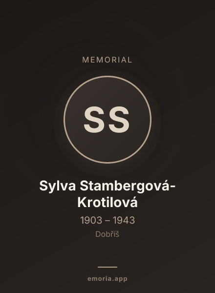 Memorial portrait of Sylva Stambergová-Krotilová