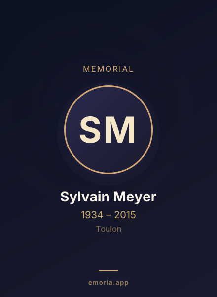 Memorial portrait of Sylvain Meyer