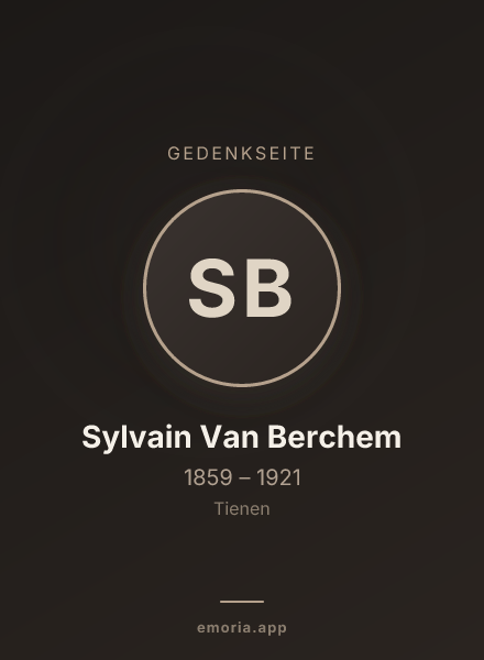 Gedenkportrait von Sylvain Van Berchem