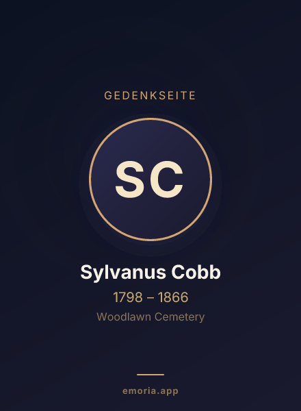 Gedenkportrait von Sylvanus Cobb