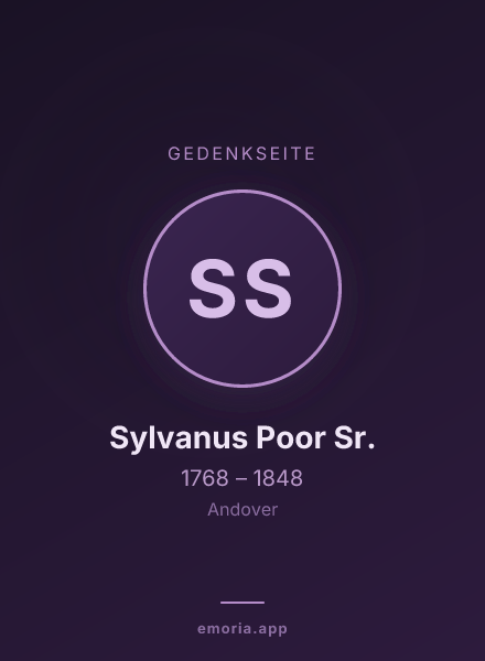 Gedenkportrait von Sylvanus Poor Sr.