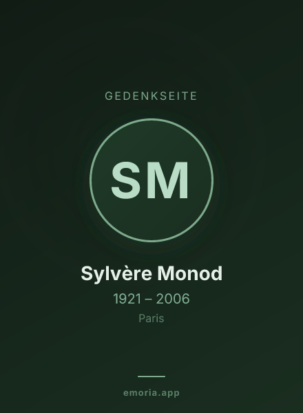 Gedenkportrait von Sylvère Monod