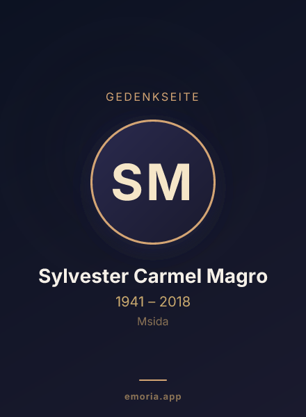 Gedenkportrait von Sylvester Carmel Magro
