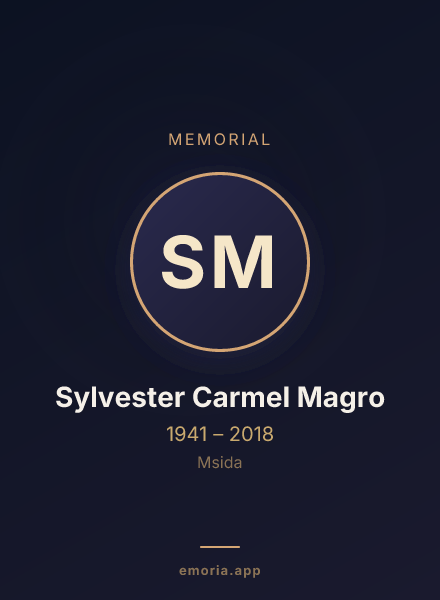 Memorial portrait of Sylvester Carmel Magro