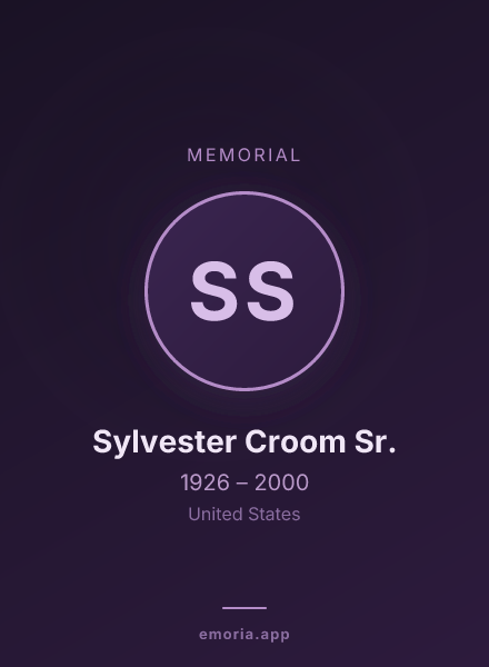 Memorial portrait of Sylvester Croom Sr.