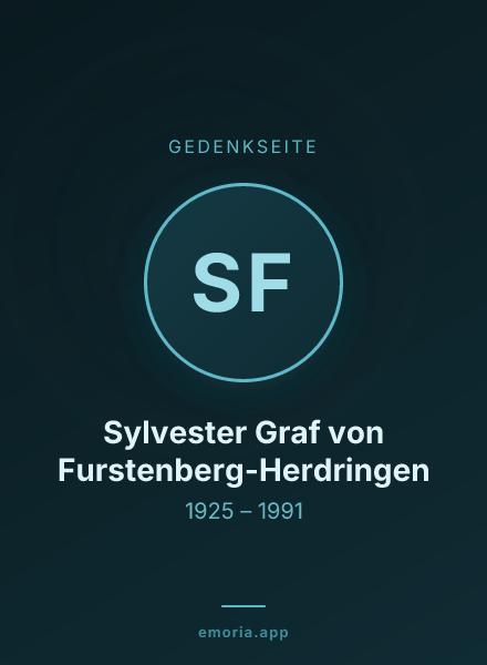 Gedenkportrait von Sylvester Graf von Furstenberg-Herdringen