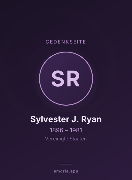 Gedenkportrait von Sylvester J. Ryan