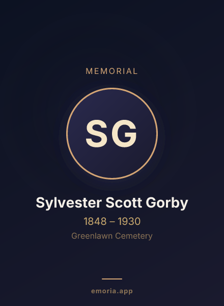 Memorial portrait of Sylvester Scott Gorby