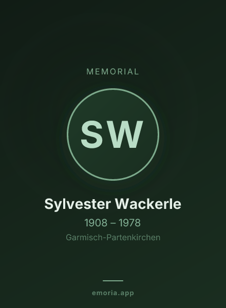 Memorial portrait of Sylvester Wackerle
