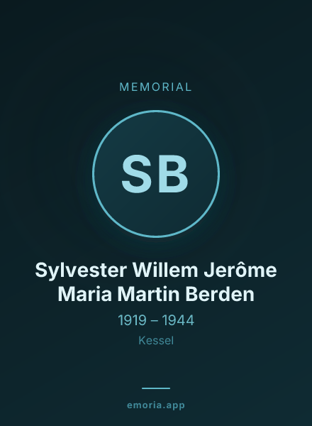 Memorial portrait of Sylvester Willem Jerôme Maria Martin Berden