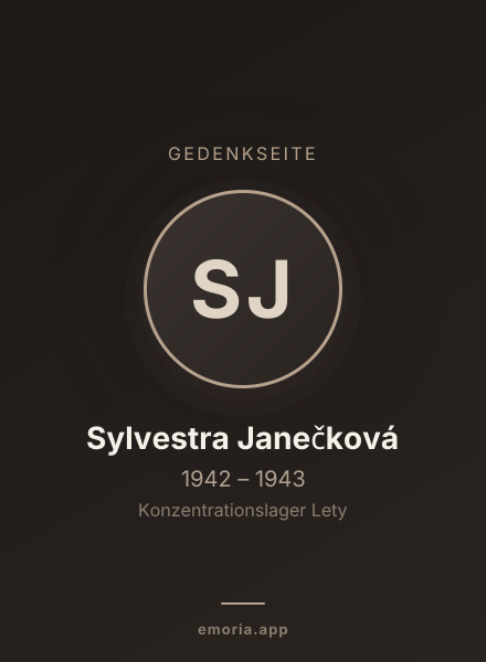 Gedenkportrait von Sylvestra Janečková