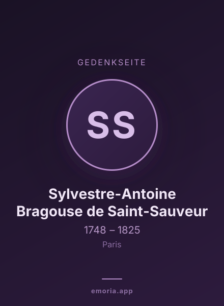 Gedenkportrait von Sylvestre-Antoine Bragouse de Saint-Sauveur