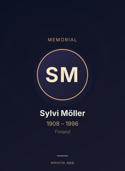 Memorial portrait of Sylvi Möller