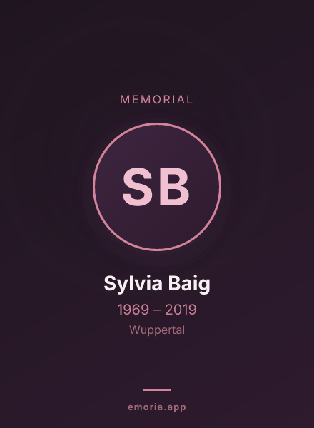 Memorial portrait of Sylvia Baig