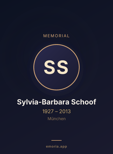 Memorial portrait of Sylvia-Barbara Schoof