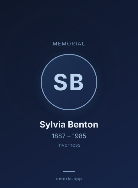 Memorial portrait of Sylvia Benton