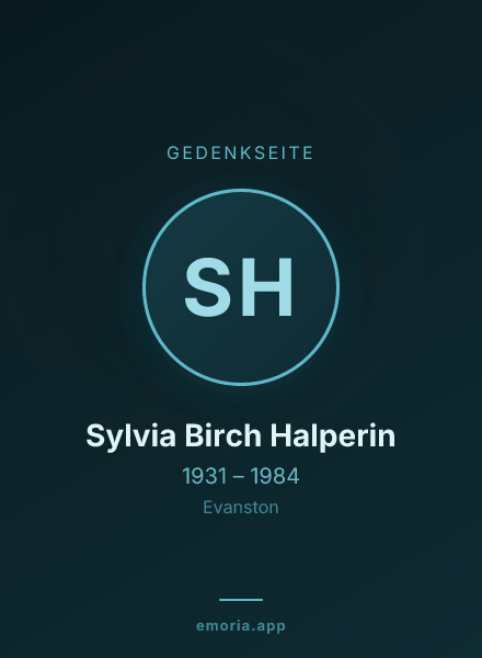 Gedenkportrait von Sylvia Birch Halperin