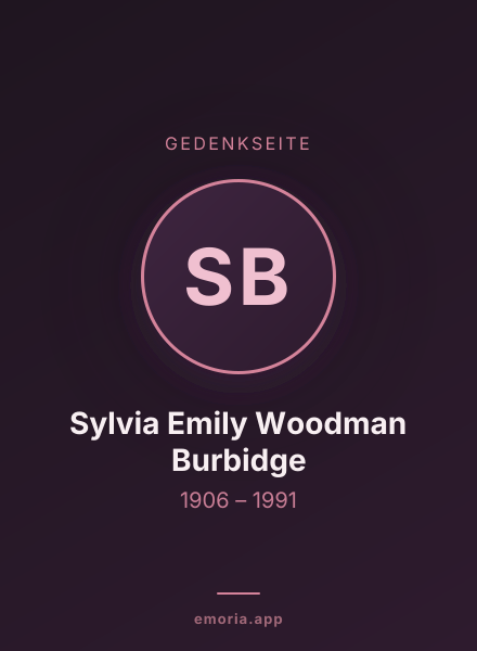 Gedenkportrait von Sylvia Emily Woodman Burbidge