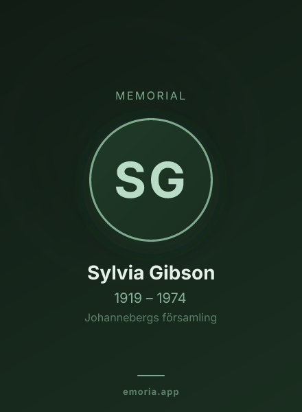Memorial portrait of Sylvia Gibson