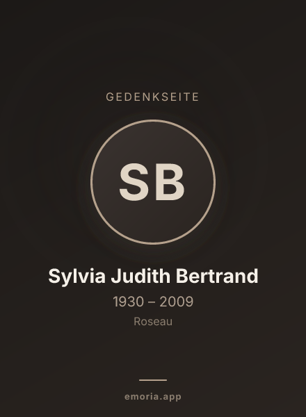 Gedenkportrait von Sylvia Judith Bertrand