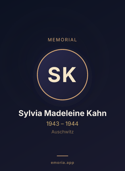 Memorial portrait of Sylvia Madeleine Kahn