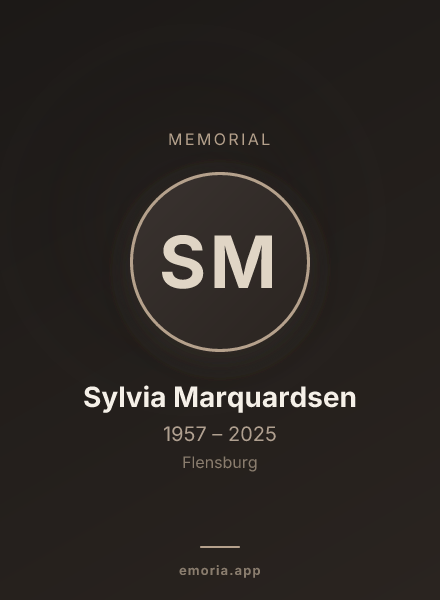 Memorial portrait of Sylvia Marquardsen