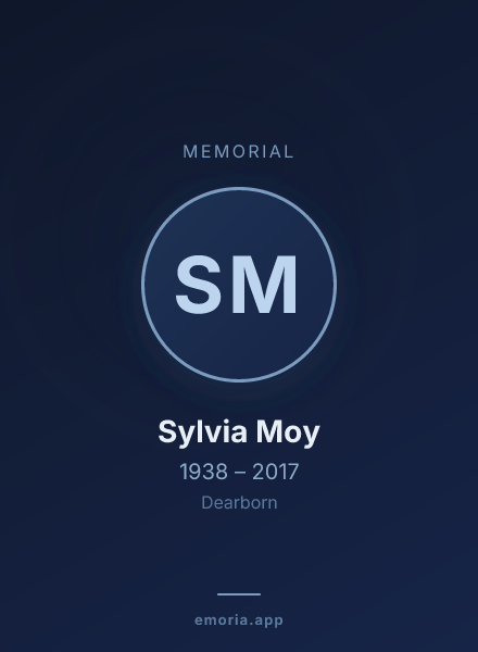 Memorial portrait of Sylvia Moy