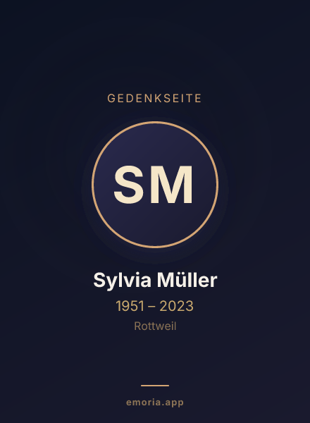 Gedenkportrait von Sylvia Müller