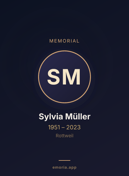 Memorial portrait of Sylvia Müller