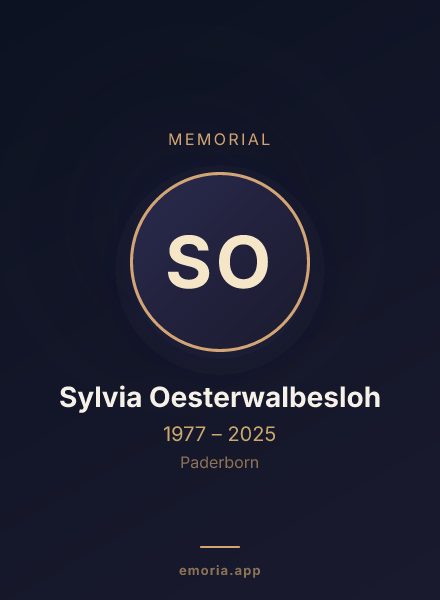 Memorial portrait of Sylvia Oesterwalbesloh