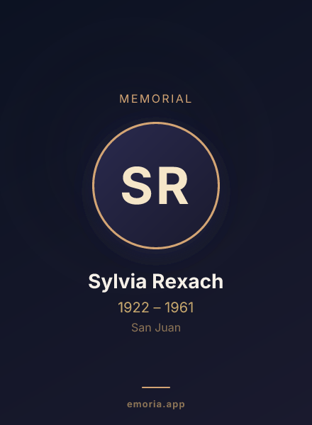 Memorial portrait of Sylvia Rexach
