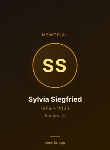 Memorial portrait of Sylvia Siegfried
