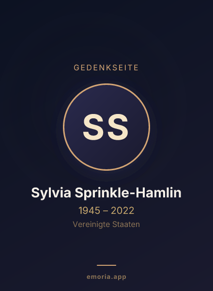 Gedenkportrait von Sylvia Sprinkle-Hamlin
