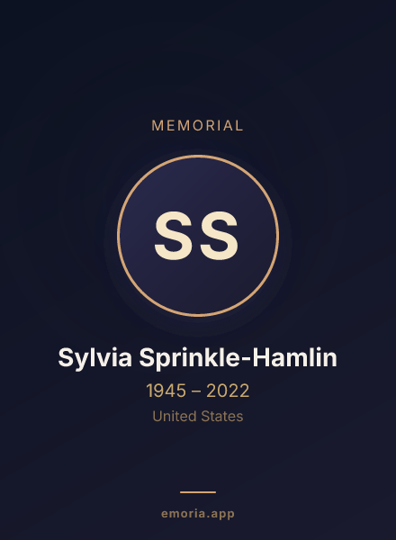 Memorial portrait of Sylvia Sprinkle-Hamlin