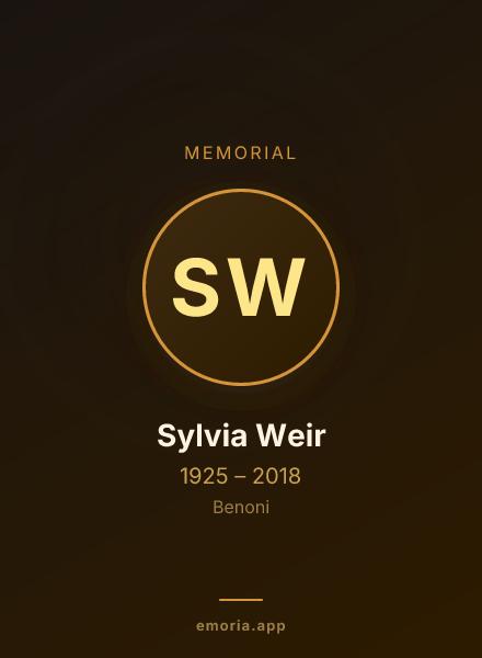 Memorial portrait of Sylvia Weir
