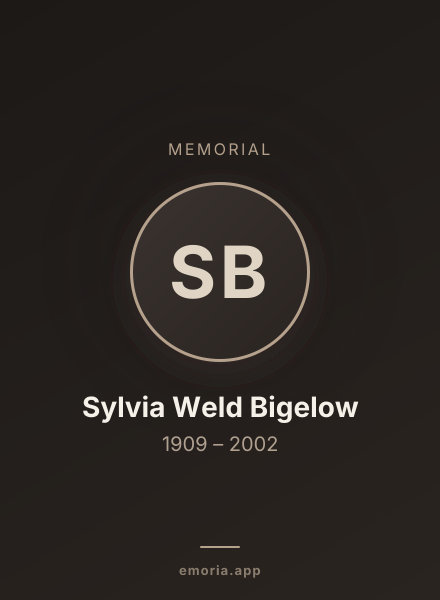 Memorial portrait of Sylvia Weld Bigelow