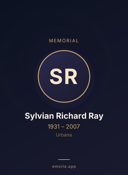 Memorial portrait of Sylvian Richard Ray
