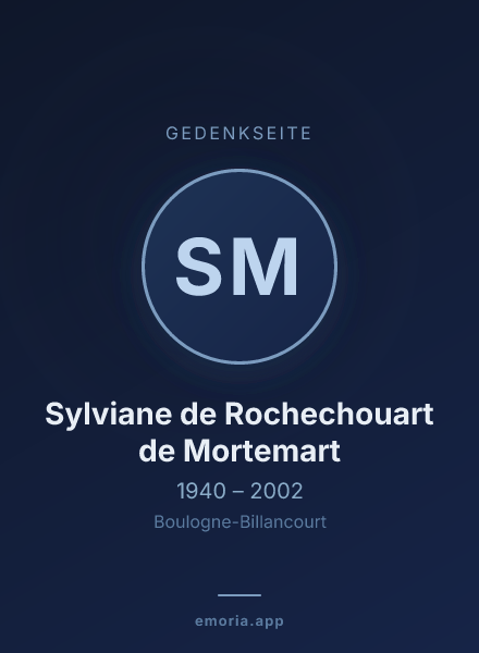 Gedenkportrait von Sylviane de Rochechouart de Mortemart