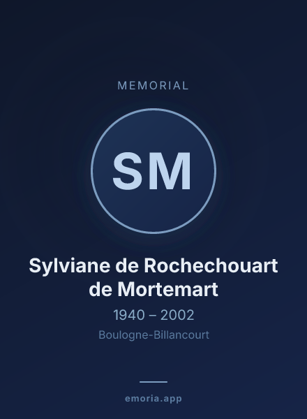 Memorial portrait of Sylviane de Rochechouart de Mortemart