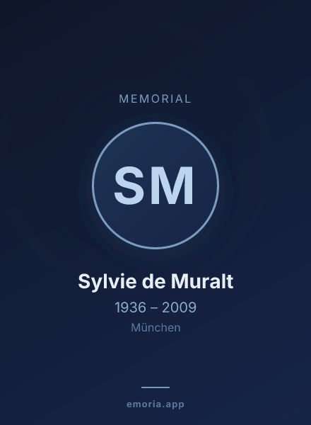 Memorial portrait of Sylvie de Muralt